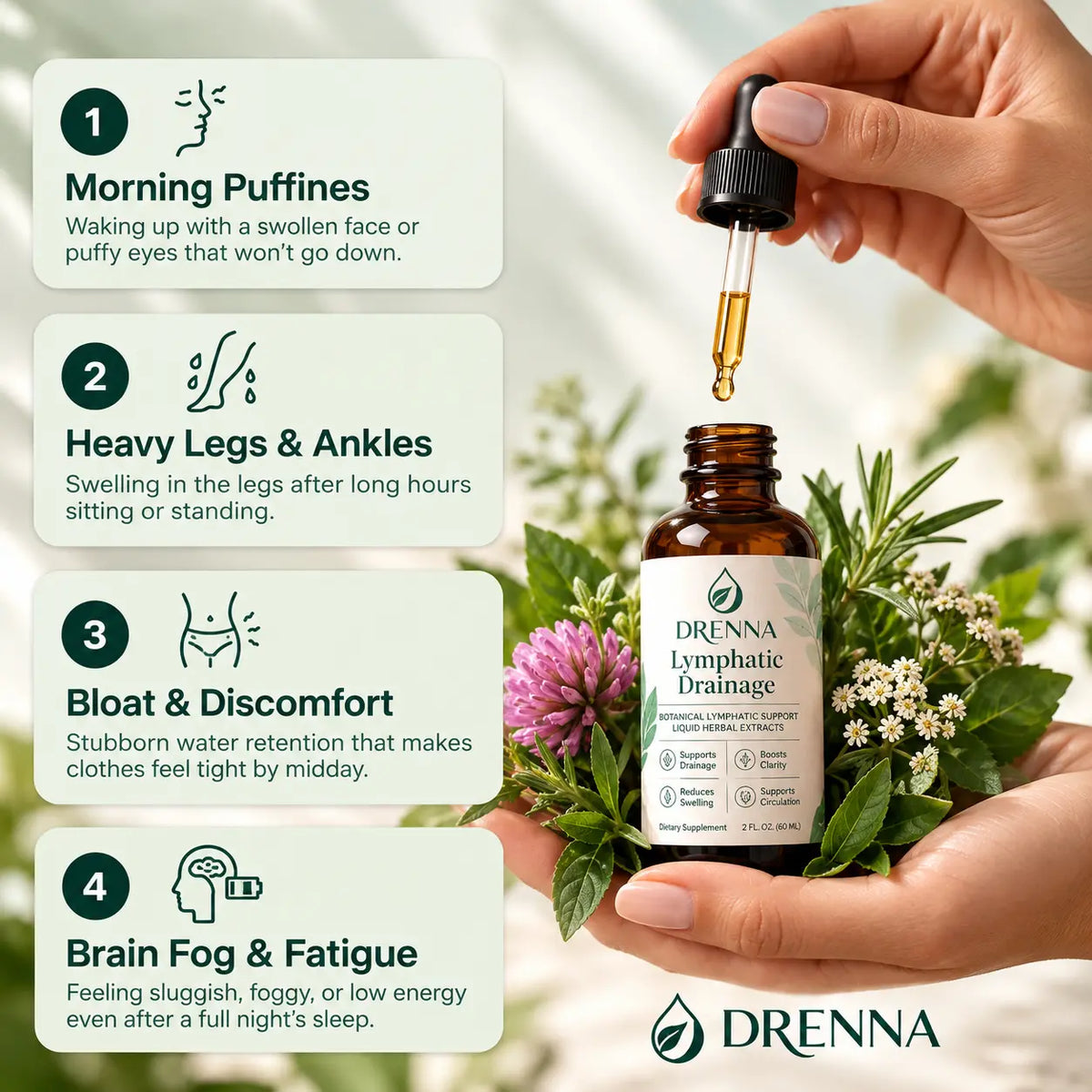 DRENNA – Feel Lighter Every Morning | Lymphatic Drainage Drops